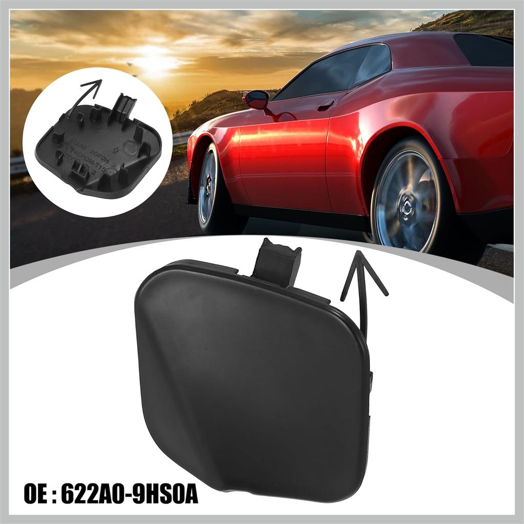 Black Front Right Bumper Tow Hook Towing Eye Cover Cap Replacement 622A0-9HS0A for Nissan Altima 2016-2018 Replacement Car Parts