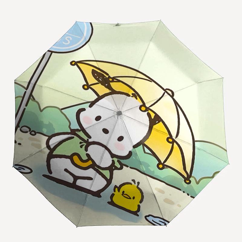 1pc Sanrio Characters Automatic Opening/Closing Umbrella - Portable Three-Fold Design with 8-Bone Iron Frame - Outdoor - Perfect Gift for Fans, Travel