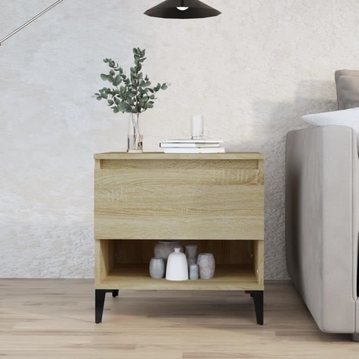 819554 vidaXL Table d'appoint Chêne sonoma 50x46x50 cm Bois d'ingénierie
