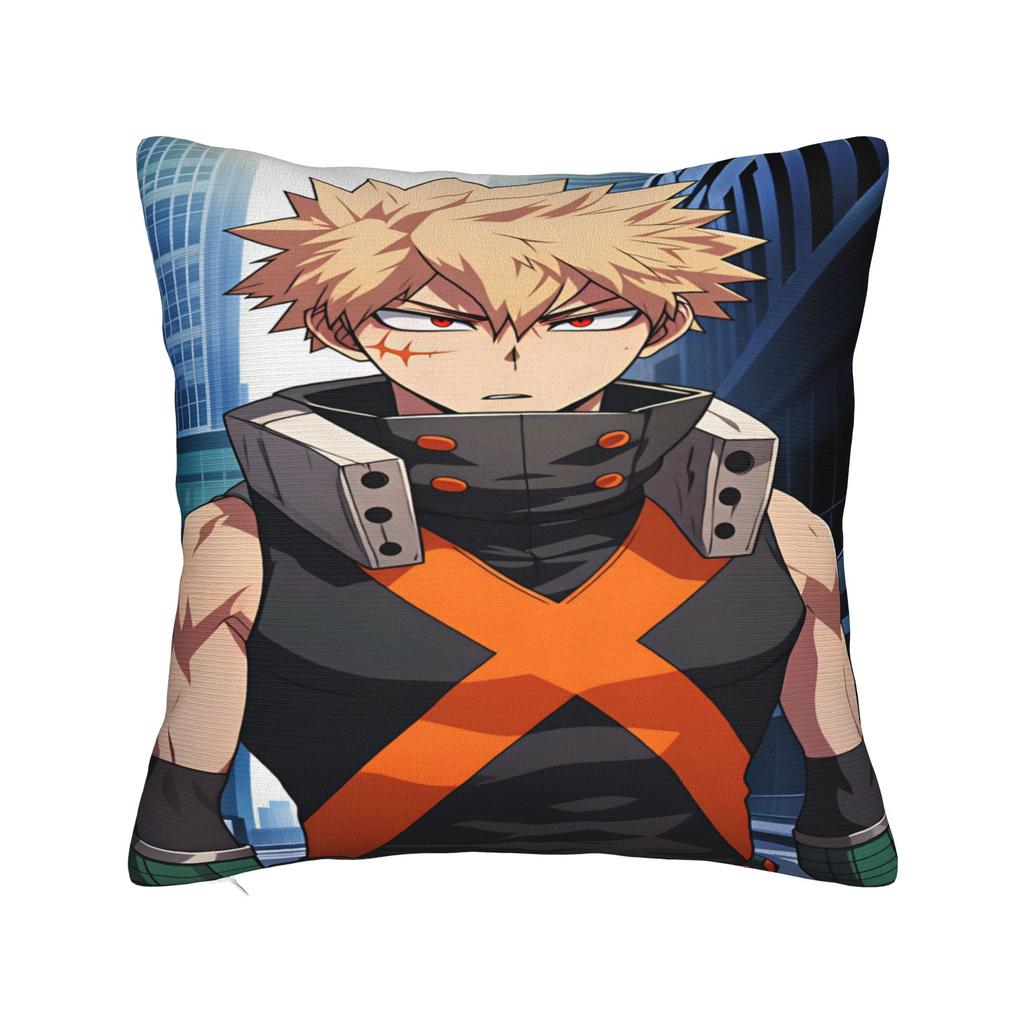 Pillow Cover Katsuki Anime Bakugo Retro Trendy Pillow Case For Sofa Couch Bed Living Room Pillowcases