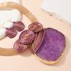 Gorgeous geometric crystal raw stone pendant choker necklace & earring set for women