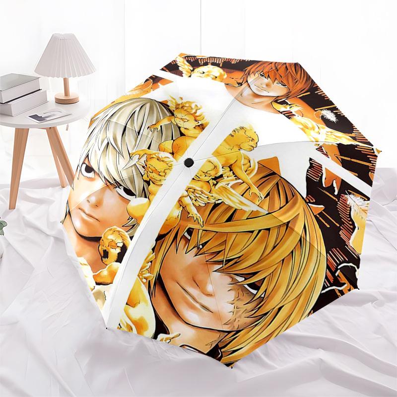 

1pc Death Note Light Yagami & L Outdoor Umbrella - Automatic Opening/Closing, Portable 3-Fold Design with Iron Frame - Perfect Gift for Fans, Traveler
