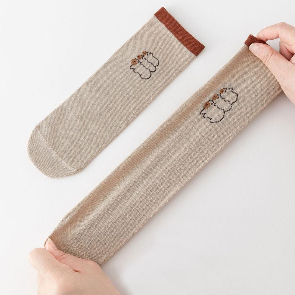 Cartoon Baby Cotton Socks Breathable Kapibara Hosiery Anti-slip Kids Capybara Socks  2-15 Years