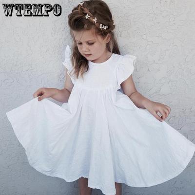 Summer Girl Flying Sleeve Dress Lace Casual Princess Dress Lace Up Dress