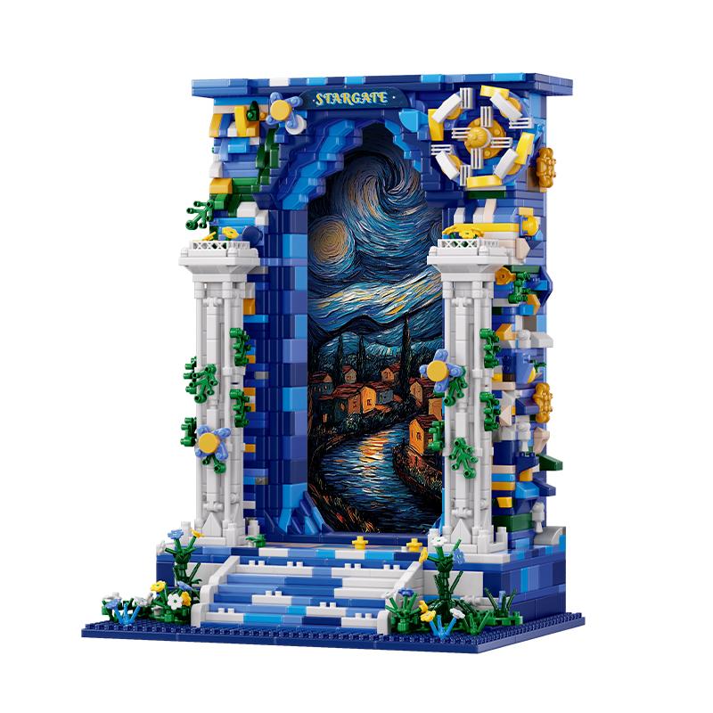

1745PCS Dreamlike Starry Sky Door Building Blocks Sets Architectural Model Building Toys For Kids Adults Creative Ornaments No box