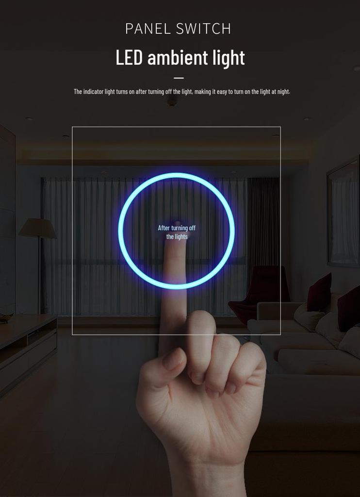 Smart WiFi Touch Switch Panel with Voice Control, Mijia Compatible, Mobile Remote Function, 86 European Standard