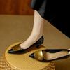 stiletto high heels 2026 spring French metal buckle pointed middle heel not tired feet soft leather shallow mouth single shoes