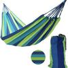 Outdoor Canvas Hammock Swing, Single/Double, Anti-Rollover, Polyester Cotton, Color Stripe Design