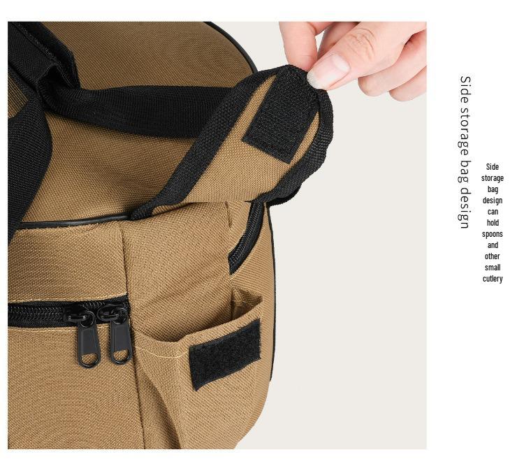 Mountain Outdoor Cooking & Tableware Set with Anti-Collision Gas Tank and Hand-Held Picnic Storage Bag.