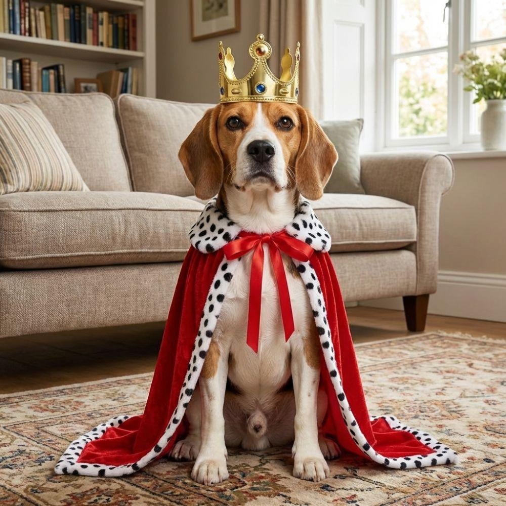 Adjustable Dog King Cape With Crown Pet Costume Dog Shawls Pet Cosplay Cloak  Photo Pet