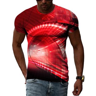 Funny Trend Fashion Abstract Technology Graphic Men T-shirts 3D Print Hip Hop Harajuku Personality Round Neck Short Sleeve Top