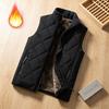 Gilet Uomo Stile Coreano Foderato in Pile Spesso Autunno Inverno Trapuntato a Rombo con Zip Senza Maniche Gilet Casual Caldo Gilet da Vita