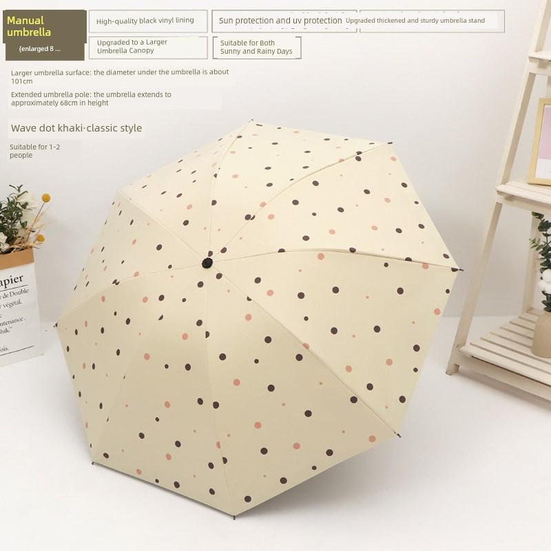 Cute Folding Umbrella for Girls with Black Coating for Sun Protection and Uv Protection, Manual and Fully Automatic, Dual-Use for Sun and Rain