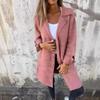 2026 Autumn Winter New Women's Solid Color Lapel Cardigan with Pockets Single Breasted Mid-Length Outerwear