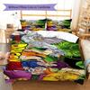 Son Goku Pattern Bedding,Quilt Set Quilt Cover Pillowcase Home Birthday Gift (1 * Duvet Cover + 2 * Pillowcase, Without Core)