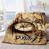Vintage Compass Personalized Text Blanket Lightweight Customizable Blanket Ultra-Soft Great for Office Livingroom Couch Living Room