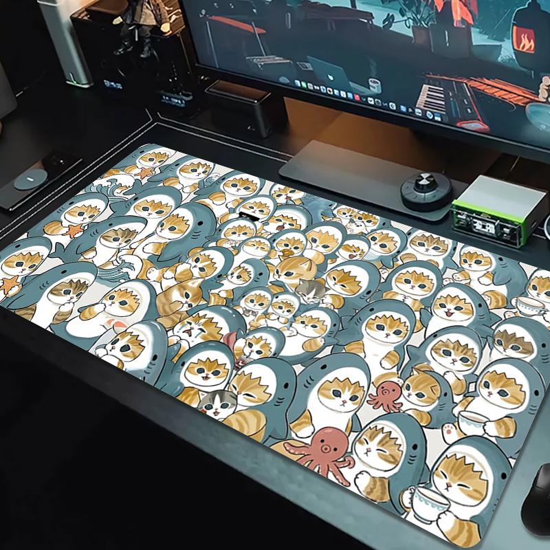 Mofusand Mauspads Großes Gaming Tischkissen Rutschfestes Laptop Tablet Großes Mauspads XXL Matte Mini PC Spielmatte Mit Verriegeltem Rand_xia