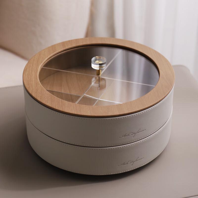 Light Luxury Melamine Double-Layer Dried Fruit & Snack Tray