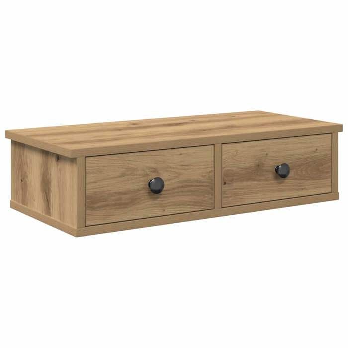 VidaXL Wall Shelf with Drawers Artisan Oak Engineered Wood, Wall Shelf with Cabinet, Storage Furniture 859949