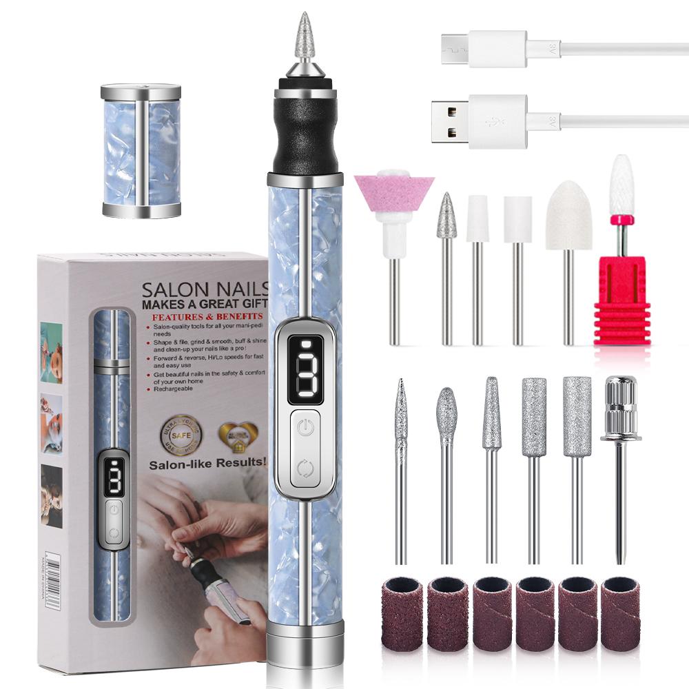 Electric Nail Drill Professional Nail Polishing Machine Multiple Gears Low Noise Nails Sander File Set For Manicure Salon Tools