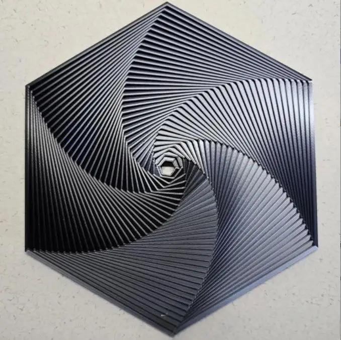 3D-Printed Fractal Fidget Hexagon 3D Printed Hexagonal Stress Relief Toys Hexagonal Fractal Ring Spiral Change Toys