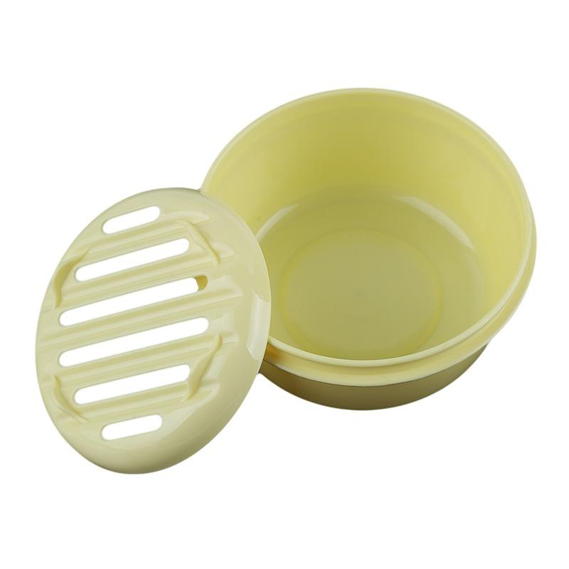 Portable Round Soap Dishes Container Leakproof Plastic Drain Soap Holder with Lid for Outdoor Hiking Camping Gym Travel