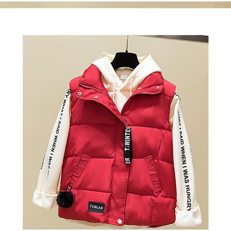 

Осенне-зимний хлопковый жилет женский короткий корейский вариант женский жилет женская куртка хлопковый жилет XXXL красный