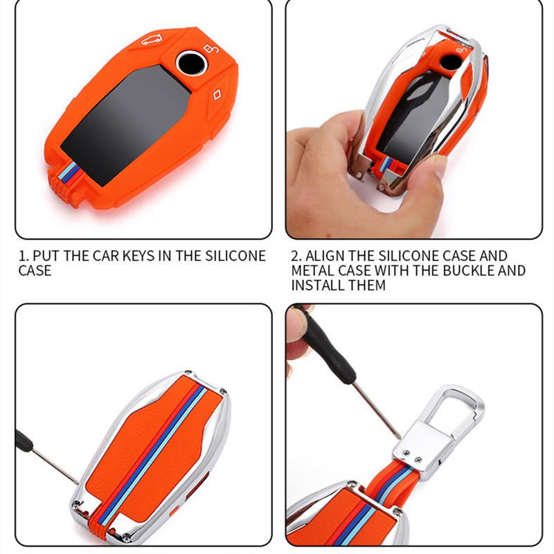 COVER CHIAVE GUSCIO PER BMW SERIE 1 3 5 6 7 X1 X3 X5 X6 CUSTODIA - Foto 10