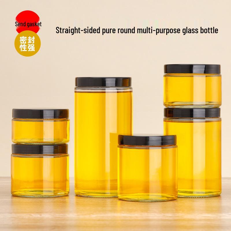 Bottiglia in Vetro Grande Calibro da 1000 ml per la Conservazione di Miele, Guilinggao, Cereali e Materiali Medicinali