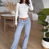 Women's Crew Neck Long Sleeve Crop Top Slim Fit Casual Solid Knit Tee Basic Layering Top