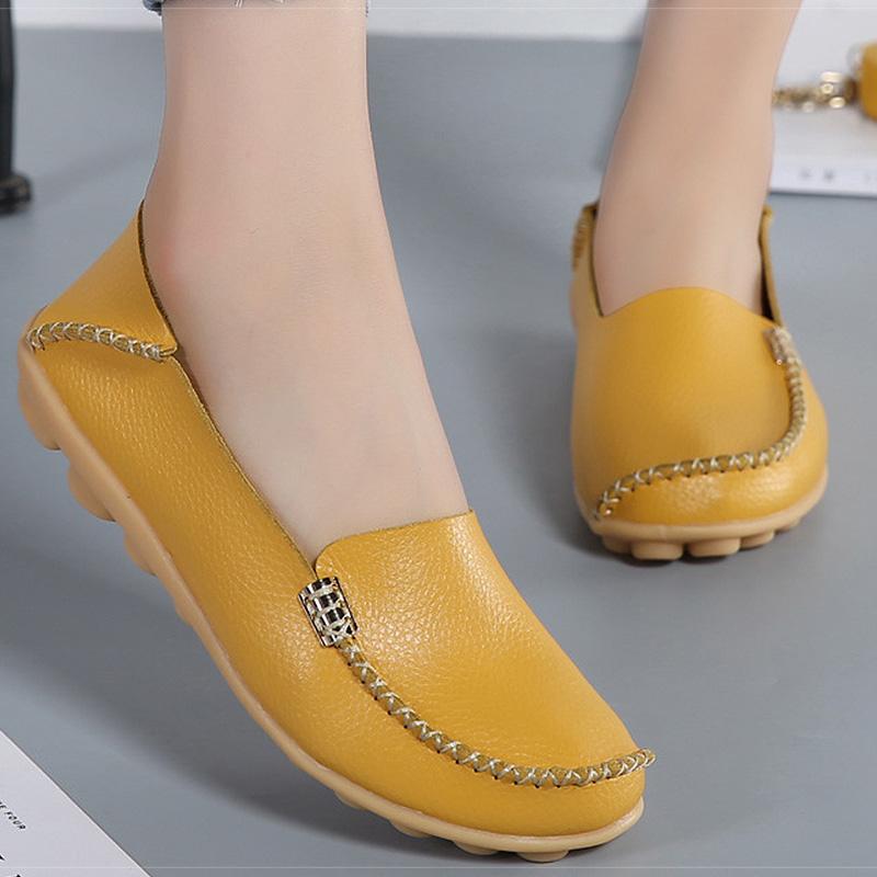 fashion Women Shoes Soft Leather Zapatos Mujeres Their Flat Shoes Women Slip On Loafers Women's Comfortable Causal Flats Female Footwear
