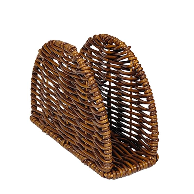 Elegant Retro Tissue Box Cover Plastic Rattans Towel Dispenser For Kitchen Countertop And Home Decoration