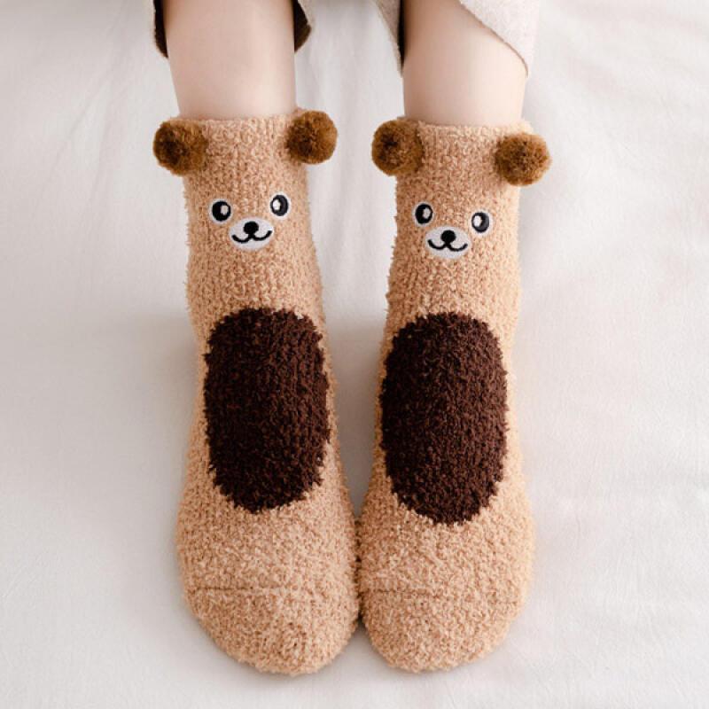 

Tuturi Cute Character Winter Sleep Socks Camel