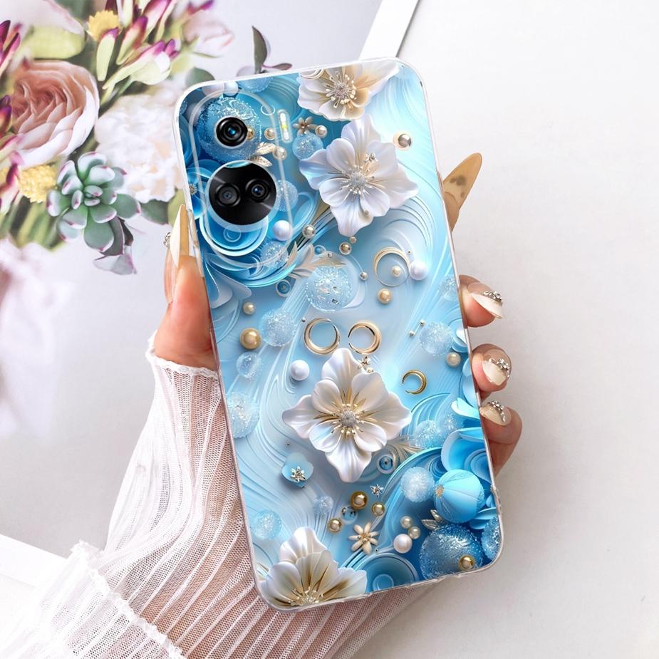 For Honor 90 Lite Case CRT-NX1 Stylish Bow Flowers Painted Cover Soft Slim Phone Case For Honor 90 Pro Honor90 Lite 90Pro Fundas