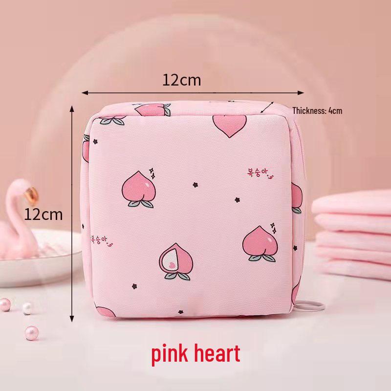 Portable Cartoon Sanitary Napkin and Makeup Storage Bag