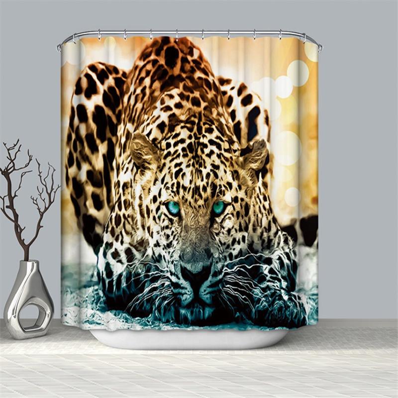 

Принтованные Животные Лошадь Орел Леопард Птица 3d Водонепроницаемые Шторки для Ванной Крючки С Leopard