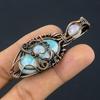 Larimar Pendant Gemstone Jewelry, 999 Copper Wire Wrapped Pendant, Handmade Jewelry Birthstone Pendant, Gift For Him