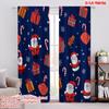 2pcs,2D Plane Printing Creative Curtains Christmas Cute Santas Gifts (4) Polyester (without Rod) Decorations Inside for Bedroom,