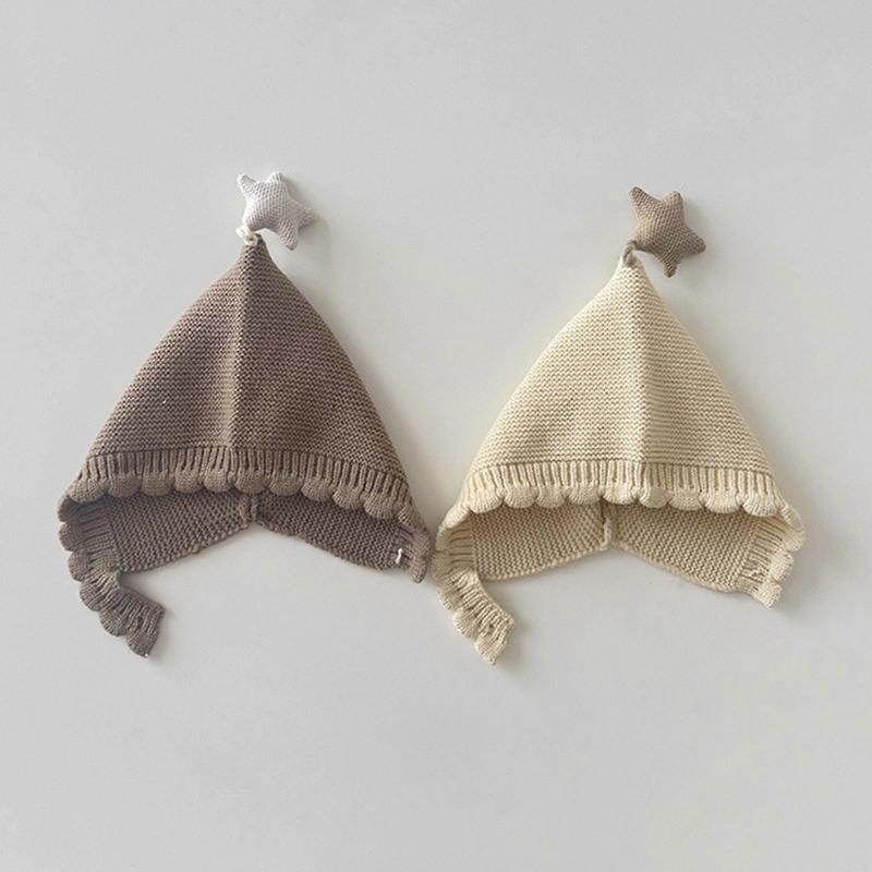 Soft Baby Earflap Hat Warm Lined Acrylic Weave Perfect For Cold Weather 0 2 Year Olds  White Milk