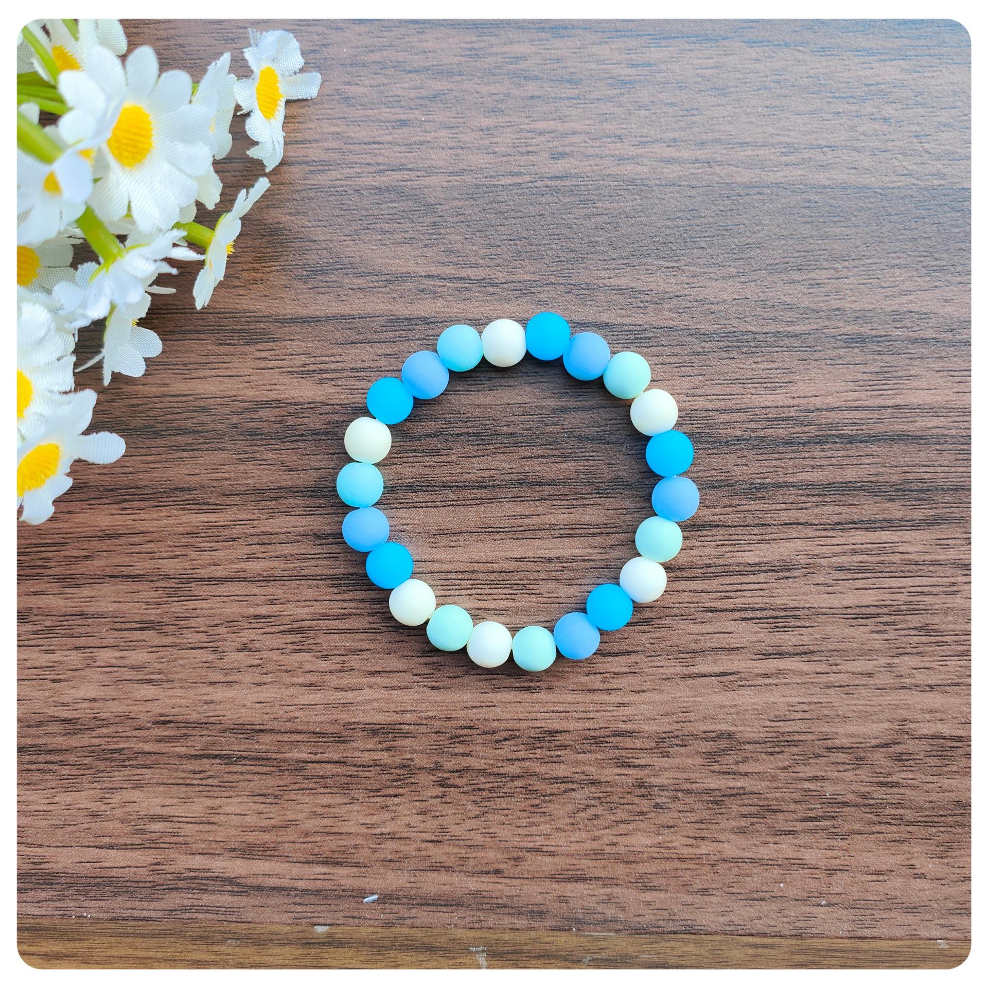 

Children s Colorful Acrylic Bead Bracelet - Cute and Versatile Accessory синий
