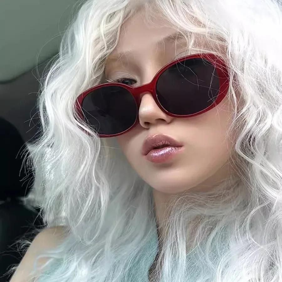 Korea New Wine Red Sunglasses Women Ins Street Shot Sunshade Glasses Dustproof Windproof Riding Glasses Uv400 Sunglasses Men