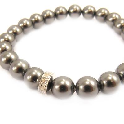 [L2133] - Gray 'Sissi' Silver Bracelet
