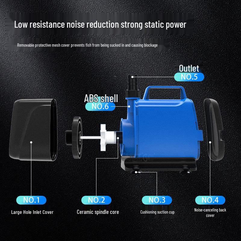 High-Power Amphibious Submersible Aquarium Pump for Filtration and Circulation