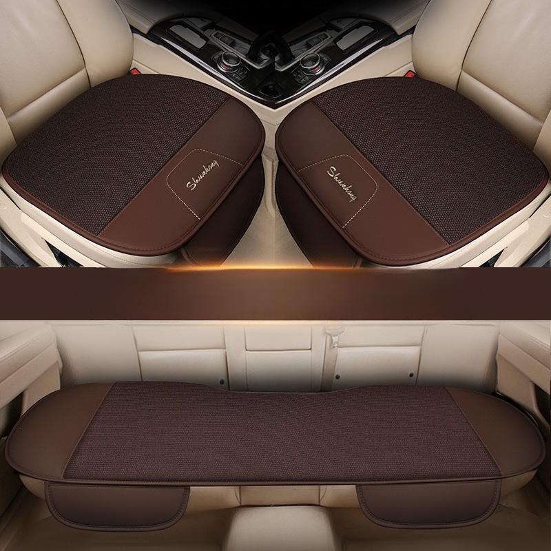 New Car Seat Cushion Four Seasons Universal Cotton and Hemp Office Chair Comfortable Dual Use Backless Car Seat Cushion