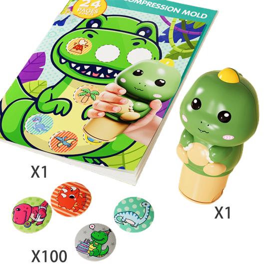 Sticker Stamper Set 100-Page Cute Pattern Stickers Arts And Crafts Fidget Toy Collectible Cartoon Character