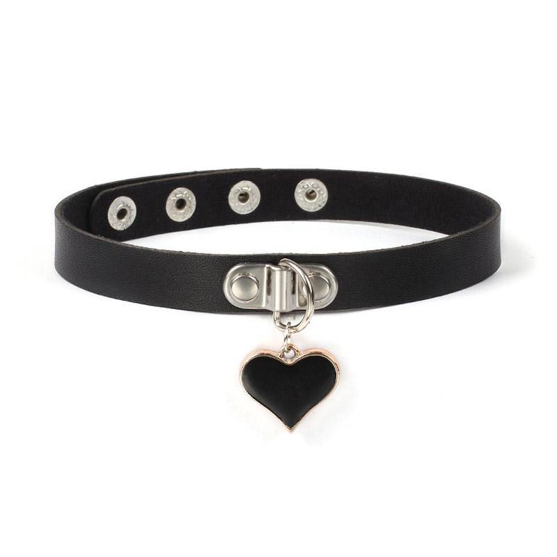 Dames Sexy Riem Choker Ketting - Zwart Rood Roze Hart Hanger Sleutelbeen Sieraden Accessoire Voor Dames Ideaal Meisjes Cadeau black