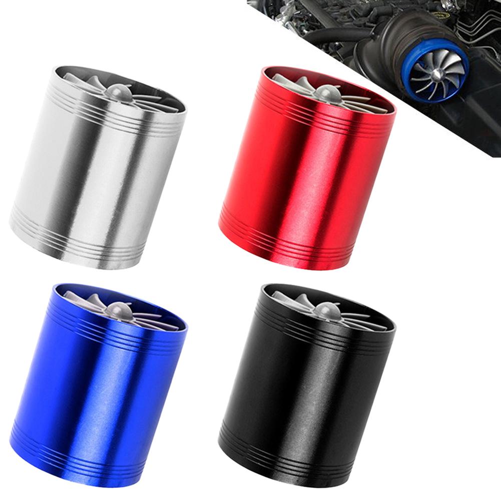 Car Air Turbine Refit Turbo Gas Fuel Oil Saver Dual Fan Turbo Supercharger Turbine Fit For Air Hose Dia 65-74mm T7K6