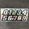 Rainbow Motorcycle Racing Number Stickers Waterproof UV Resistant Adhesive Decals