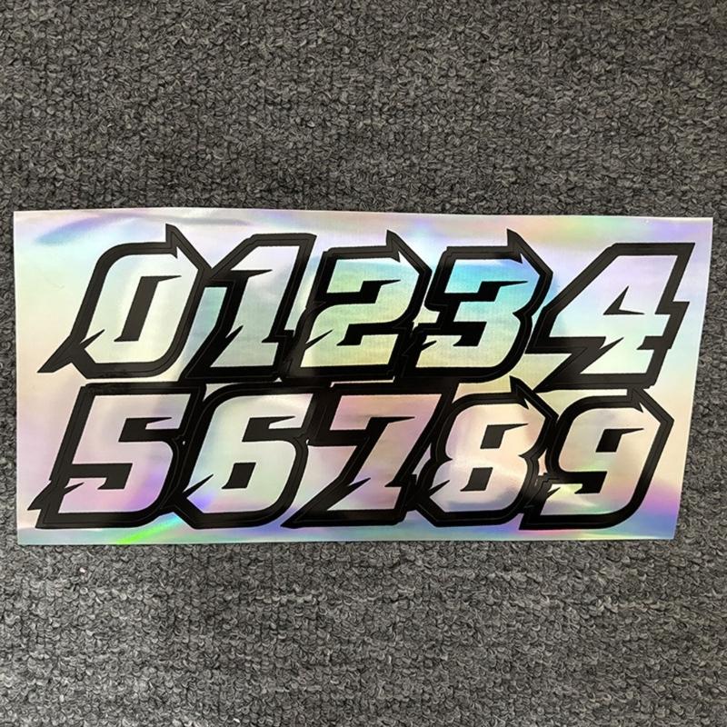 Rainbow Motorcycle Racing Number Stickers Waterproof UV Resistant Adhesive Decals