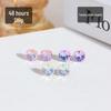 Aurora Square Stud Earrings Set: Pink, Purple, White Gradient Cubic Zirconia for Women - Multi-Color Versatile Jewelry.